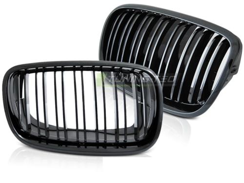 Paire grilles calandre BMW X6 E71 08-14 Look Sport Noir glossy