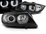 Paire de feux phares BMW serie 3 E90/E91 de 2005 a 2008 Xenon angel eyes led 3D noir