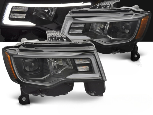 Paire de feux phares Jeep Grand Cherokee de 2016 a 2021 Tube Light Noir