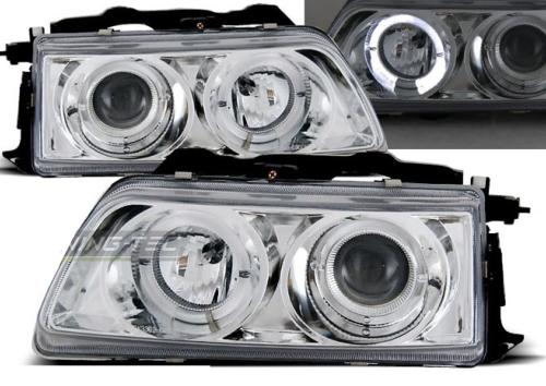 Paire de feux phares Honda CRX 90-92 angel eyes chrome