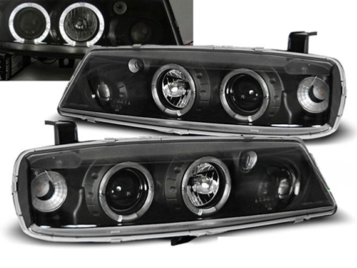 Paire de feux phares Opel Calibra 90-97 angel eyes noir