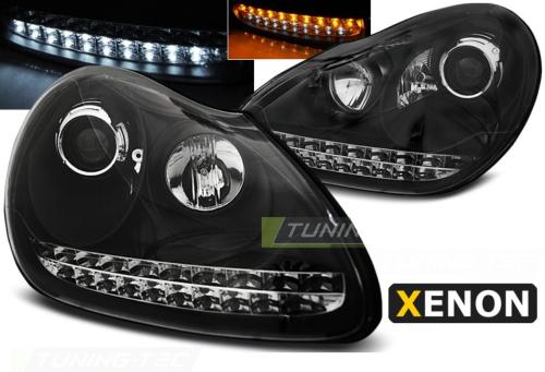 Paire de feux phares Porsche Cayenne 02-06 Daylight led xenon noir