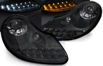 Paire de feux phares Porsche Boxster 96-04 Daylight LED Noir MAT