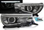 Paire de feux phares Toyota Hilux 16-18 DRL led noir