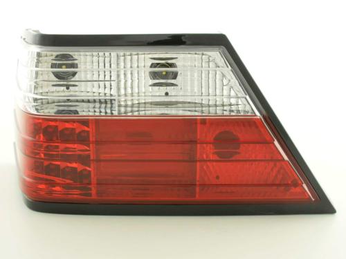 Paire de feux arrière Mercedes Classe E berline W124 85-96 Rouge Chrome Led