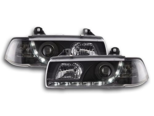 Paire de feux phares Daylight Led DRL BMW serie 3 E36 Berline 92-98 Noir