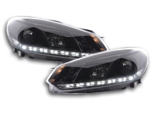 Paire de feux phares Daylight DRL Led VW Golf 6 1K de 08-12 Noir