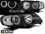 Paire de feux phares BMW X5 99-03 xenon angel eyes led noir