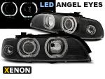 Paire de feux phares BMW serie 5 E39 95-00 angel eyes xenon led noir