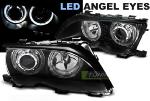 Paire de phares BMW serie 3 E46 Berline 01-05 angel eyes led noir