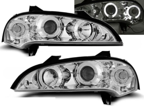 Paire de feux phares Opel Tigra 94-00 angel eyes chrome