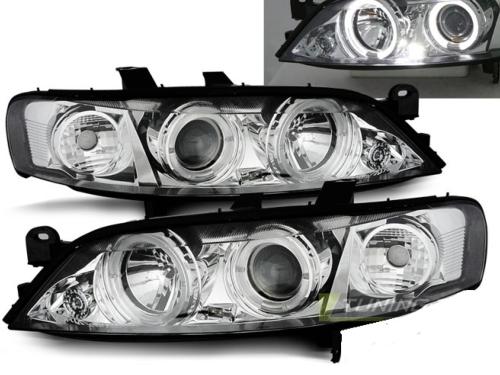 Paire de feux phares Opel Vectra B 96-98 Angel eyes chrome