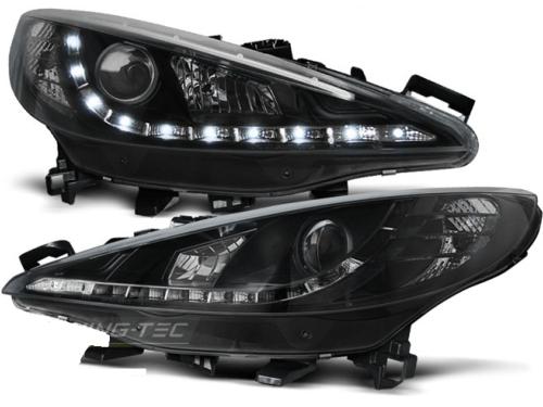 Paire de feux phares Peugeot 207 06-12 Daylight led noir