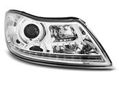 Paire de feux phares Skoda Octavia 09-12 Daylight led DRL chrome