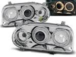 Paire de feux phares VW Golf 3 91-97 angel eyes chrome