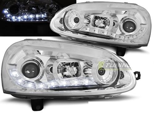 Paire de feux phares VW Golf 5 03-08 Daylight led chrome