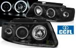 Paire de feux phares VW Passat B5 3B 96-00 angel eyes CCFL noir