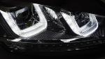 Paire de feux phares VW Golf 7 13-17 U-Type DRL led Dyn Noir chrome