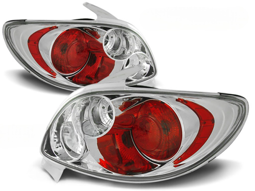 Paire de feux arriere design Peugeot 206 de 1998 a 2005 chrome