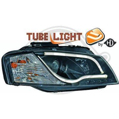 Paire de Phares Tube Light Audi A3 8P 2003 a 2008 Noir Led LTI