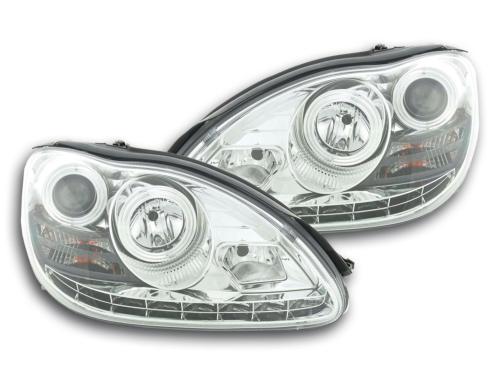 Paire de feux phares Daylight Led Xenon Mercedes Classe S W220 02-05 Chrome