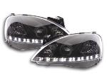 Paire de feux phares Daylight Led Opel Corsa C 01-06 Noir