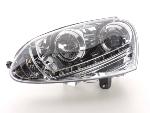 Paire de feux phares Daylight DRL Led VW Golf 5 de 03-08 chrome