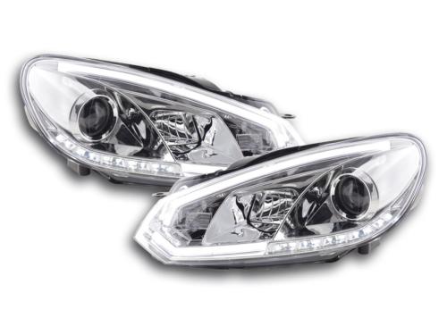 Paire de feux phares Daylight led DRL VW Golf 6 de 08-12 chrome