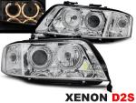 Paire de feux phares avant Audi A6 01-04 angel eyes xenon chrome