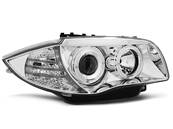 Paire de feux phares BMW serie 1 E87 / E81 04-11 angel eyes chrome