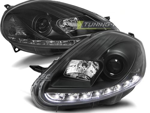 Paire de feux phares Fiat Punto 08-09 Daylight led noir