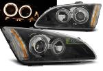 Paire de feux phares Ford Focus MK2 04-08 angel eyes noir