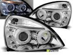 Paire de feux phares Renault Clio 2 01-05 angel eyes chrome