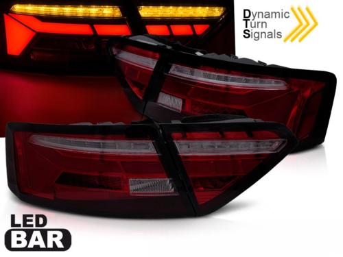 Paire de feux arriere Audi A5 11-16 LED BAR rouge fume