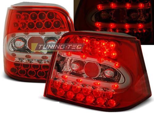 Paire de feux arriere VW Golf 4 97-03 rouge chrome led