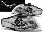 Paire de feux phares Audi A4 B7 04-08 Daylight DRL led chrome