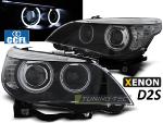 Paire de feux phares BMW serie 5 E60 / E61 03-04 xenon angel eyes CCFL noir