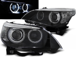 Paire de feux phares BMW serie 5 E60/E61 de 2005 a 2007 Xenon angel eyes CCFL noir