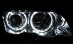 Paire de phares BMW serie 3 E46 Berline 98-01 angel eyes led chrome