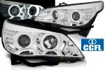 Paire de feux phares BMW serie 5 E60 / E61 03-07 angel eyes CCFL chrome led