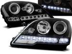 Paire de feux phares Mercedes ML W164 08-11 daylight led noir