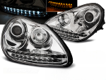 Paire de feux phares Porsche Cayenne de 2002 a 2006 Daylight led xenon chrome