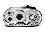 Paire de feux phares VW Golf 4 de 1997 a 2003 angel eyes chrome