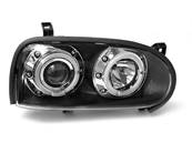 Paire de feux phares VW Golf 3 91-97 angel eyes noir