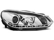 Paire de feux phares VW Golf 6 08-12 Daylight LED DRL chrome