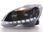 Paire de feux phares Daylight led Mercedes Classe C W204 07-10 Noir