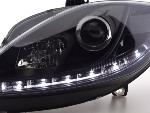 Paire de feux phares Daylight Led Seat Leon 2 1P 09-13 Noir