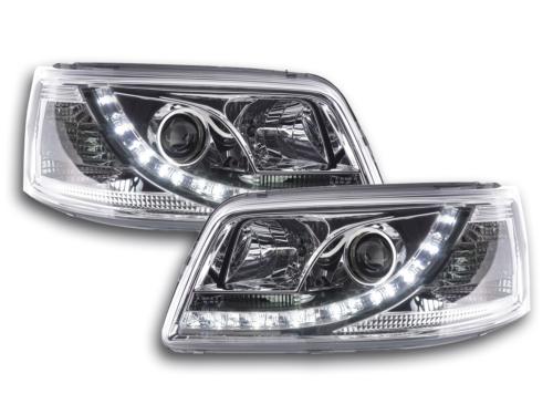 Paire de feux phares Daylight Led VW Bus T5 03-09 chrome