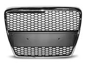 Grille de calandre pour Audi A6 C6 2004 a 2008 look Sport chrome noir