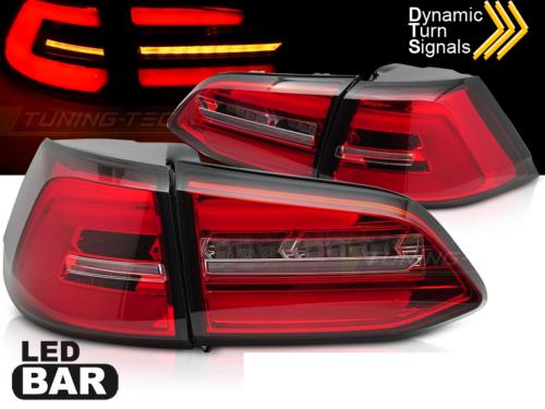 Paire de feux arriere VW Golf 7 13-17 FULL LED BAR Dyn Rouge Blanc